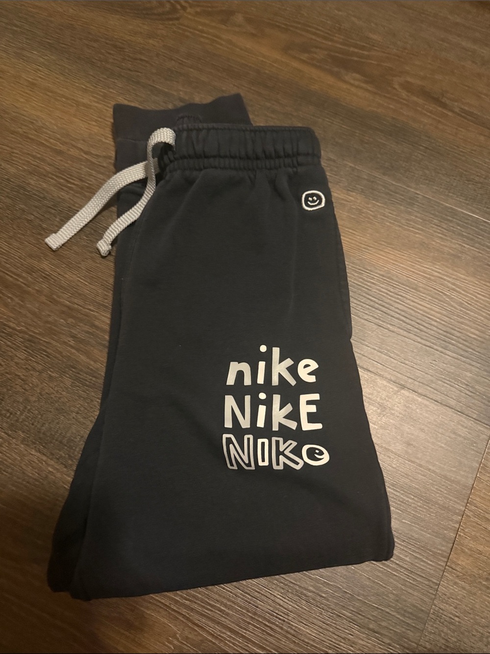 Nike Kids Black Joggers with White Stacked Logo